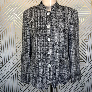 Louis Feraud‎ Paris Vintage Black Tweed Blazer
